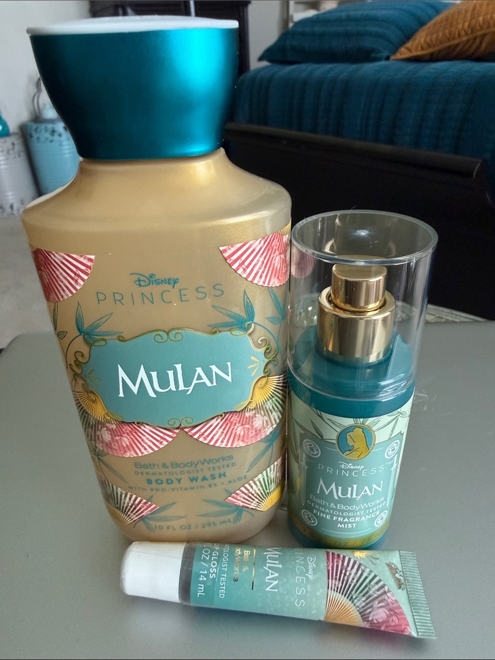 Bath & Body Works Mulan Bath & Body Set - Teal, Gold, Pink